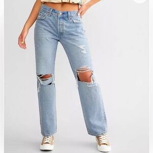 Levi's Premium 501 90s Distressed Straight Leg Jeans